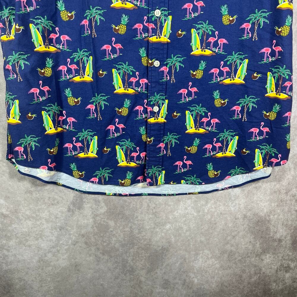 Ralph Lauren Shirt Mens XL Blue Flamingo Island Print Classic Fit Beach Tropical - Picture 3 of 9